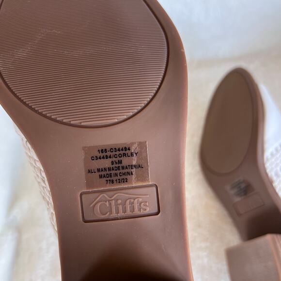 Cliffs by White Mountain Corley White Woven Slide Block Heeled Sandal 9.5 - Picture 9 of 12